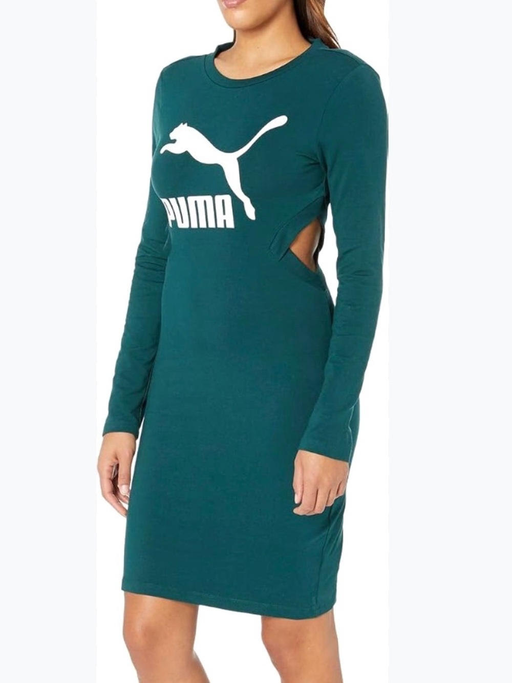 Puma Teal Cutout Logo Bodycon Dress